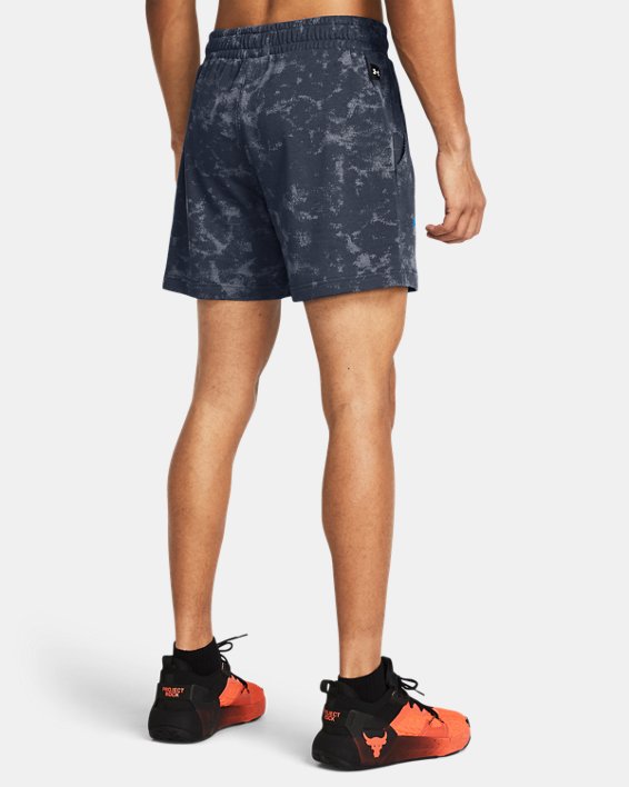 Men's Project Rock Rival Terry Printed Shorts in Gray image number 1